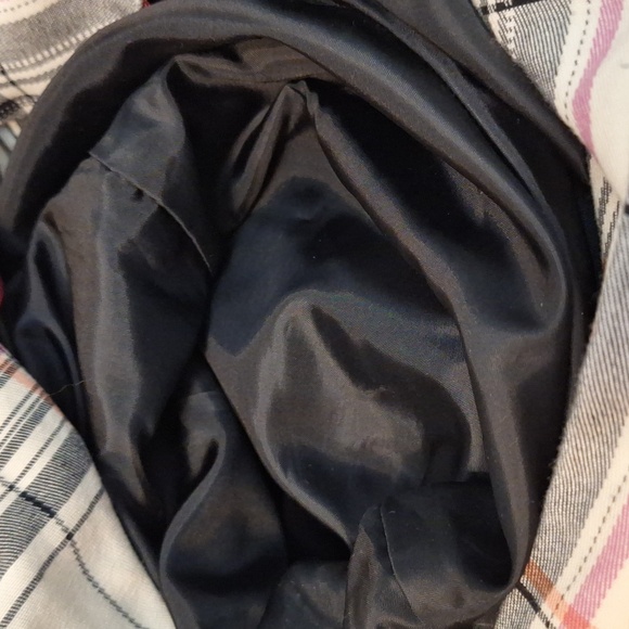 Cotton Plaid Coat, Lined, Black And Cream, Large Buttons, Merona, Sz 8, NWOT - Picture 14 of 14